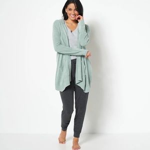 NWT Barefoot Dreams Seashore Cardigan Sweater L Sea Glass Cozychic Ultra Lite